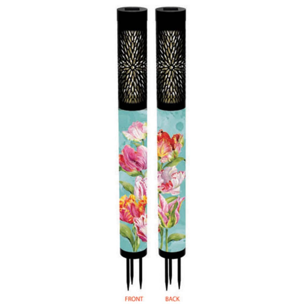 22" Solar Garden Column Wrap Spring Blooms