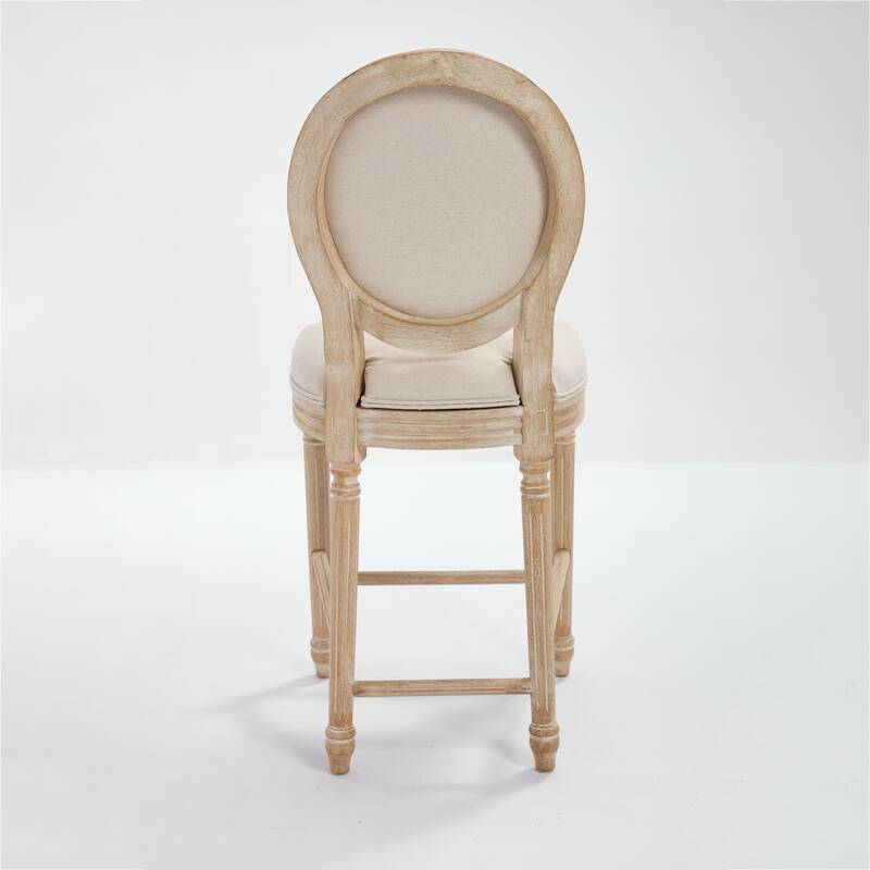 Dining Chairs Set of 2, Upholstered Chairs with Round Back, Wire Drawing and Carving Techniques,Disassemblable