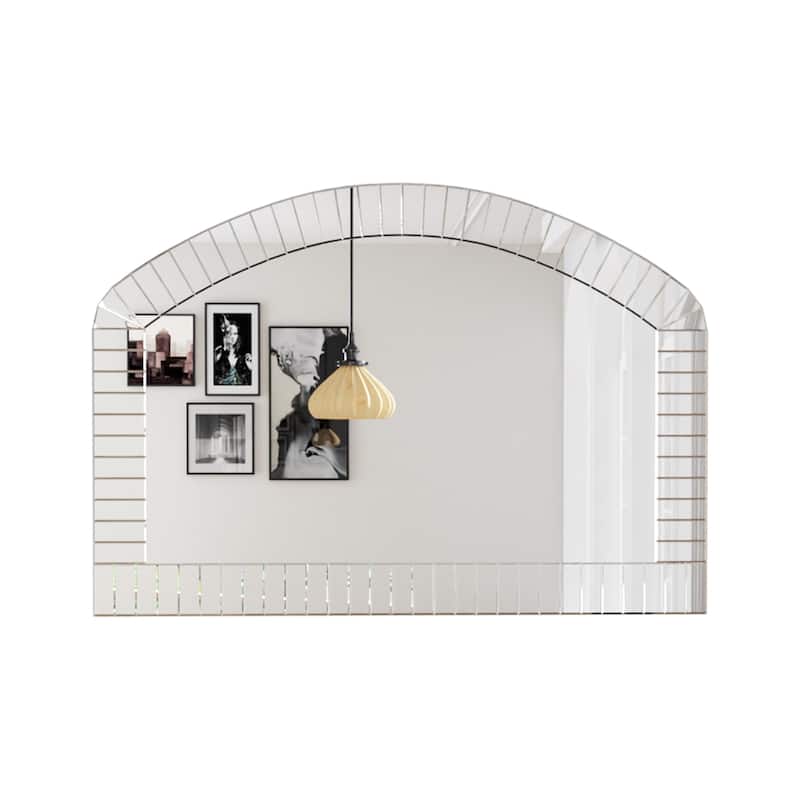 Frameless Beveled Arched Mirror Art Decorative - 40" W x 28" H