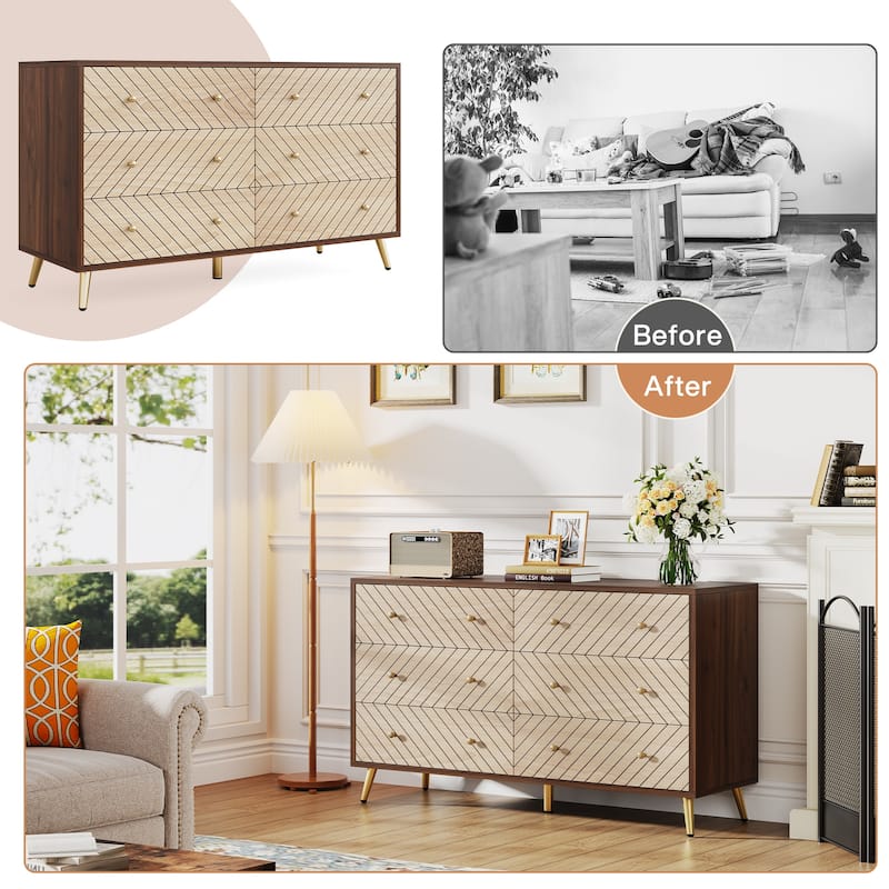 Wooden Storage Cabinet, Drawer Organizer Tower, Living Room Entryway Guest Room Accent Chest Dresser Storage Unit