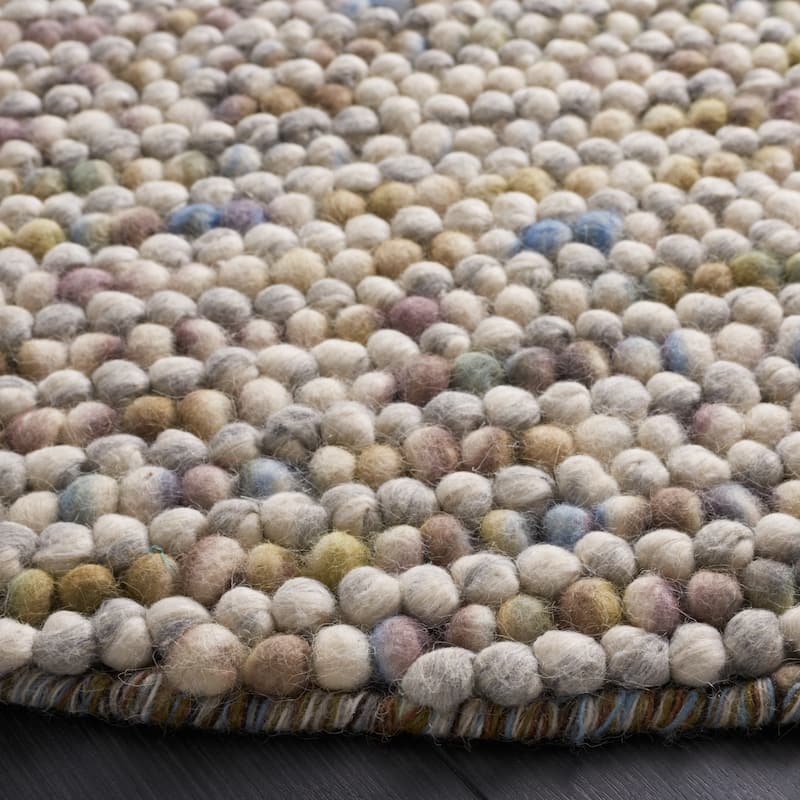 SAFAVIEH Natura Gerta Handmade Wool Area Rug - 8' x 8' Round - Ivory/Multi