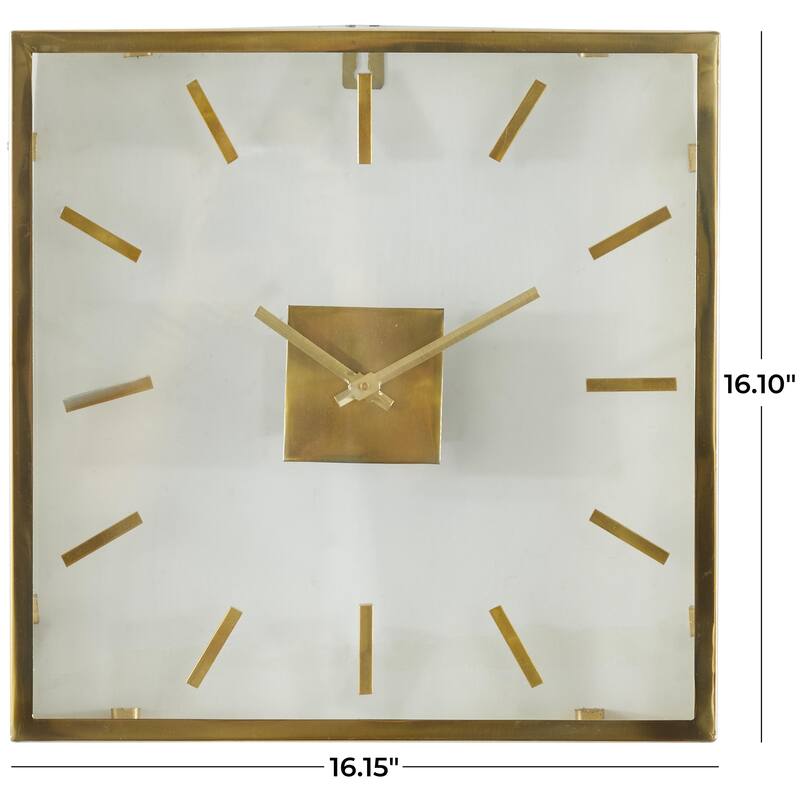 Stainless Steel Metal Decorative Wall Clock with Clear Face - Gold - Roche River Decor