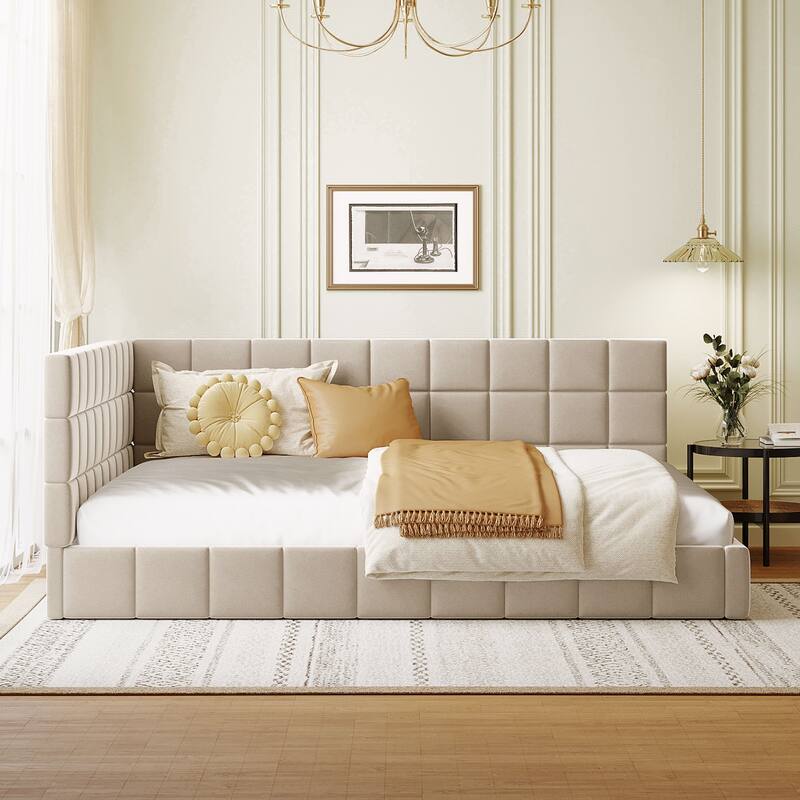 Full Size Upholstered Daybed - Beige