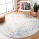 SAFAVIEH Tulum Vetuta Moroccan Boho Chic Area Rug - 3' Round - Ivory/Blue