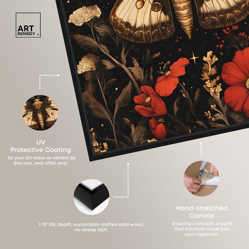 Flying Moth Canvas by Art Remedy
