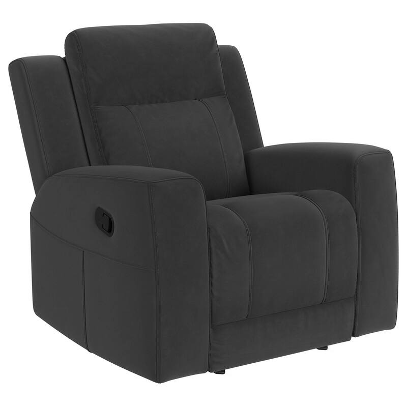 Krio Manual Recliner Chair, 37 Inch, Modern Charcoal Gray Faux Leather