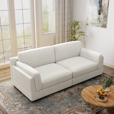 90.2"W Corduroy Upholstered Living Room Sofa