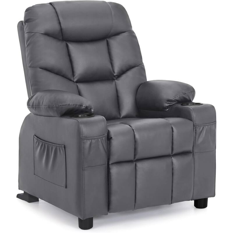 MCombo Big Kids Recliner Chair with Cup Holders - 28.3"(L)x26.0"(W)x34.2"(H)