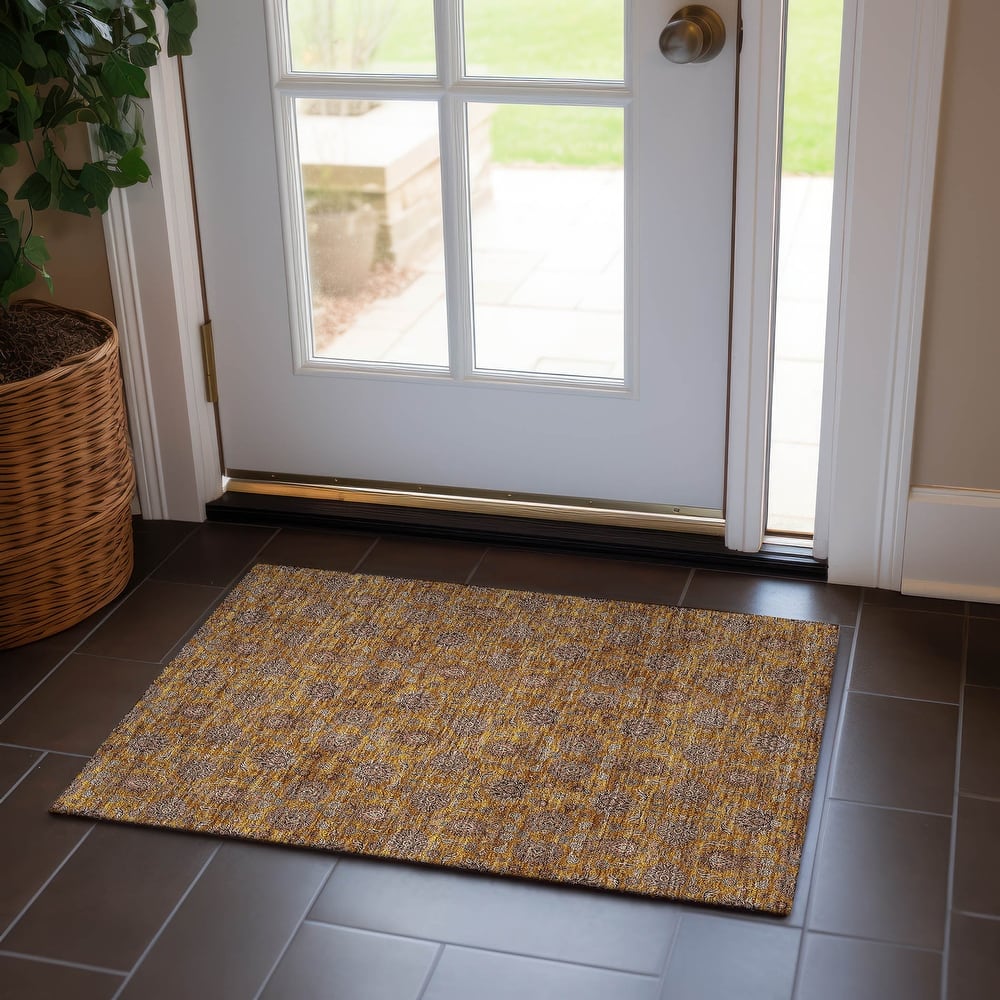 Machine Washable Indoor/ Outdoor Chantille Traditional Floral Rug