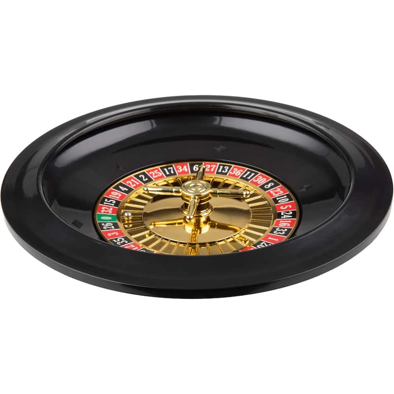 Trademark Games 10-Inch Roulette Wheel Casino Game with Metal Balls - Black