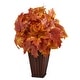preview thumbnail 1 of 1, 19" Autumn Maple Leaf Artificial Plant in Decorative Planter