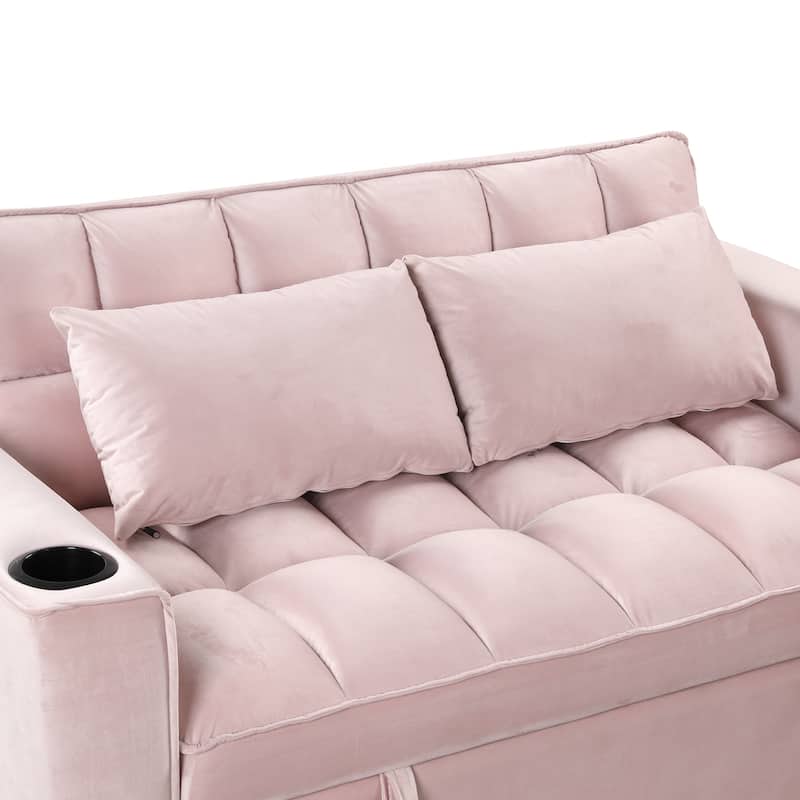 Multi functional Sofa Bed with Cup Holder and USB Port for Living Room