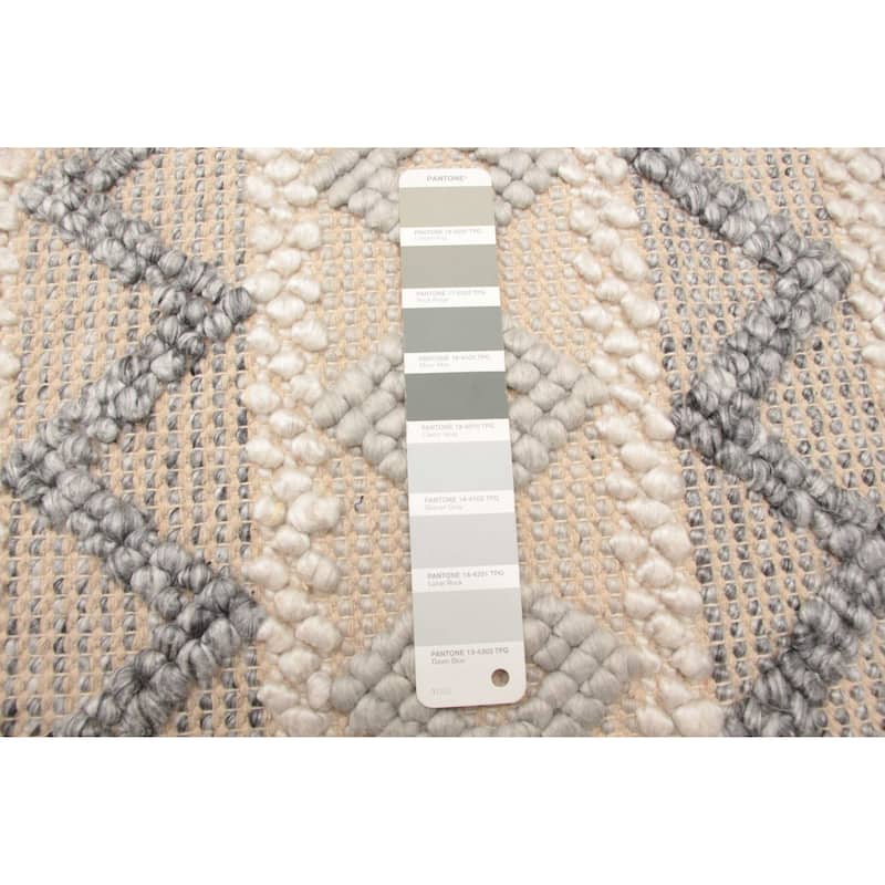 ECARPETGALLERY Braid weave Sienna Grey Wool Rug - 5'0 x 7'8