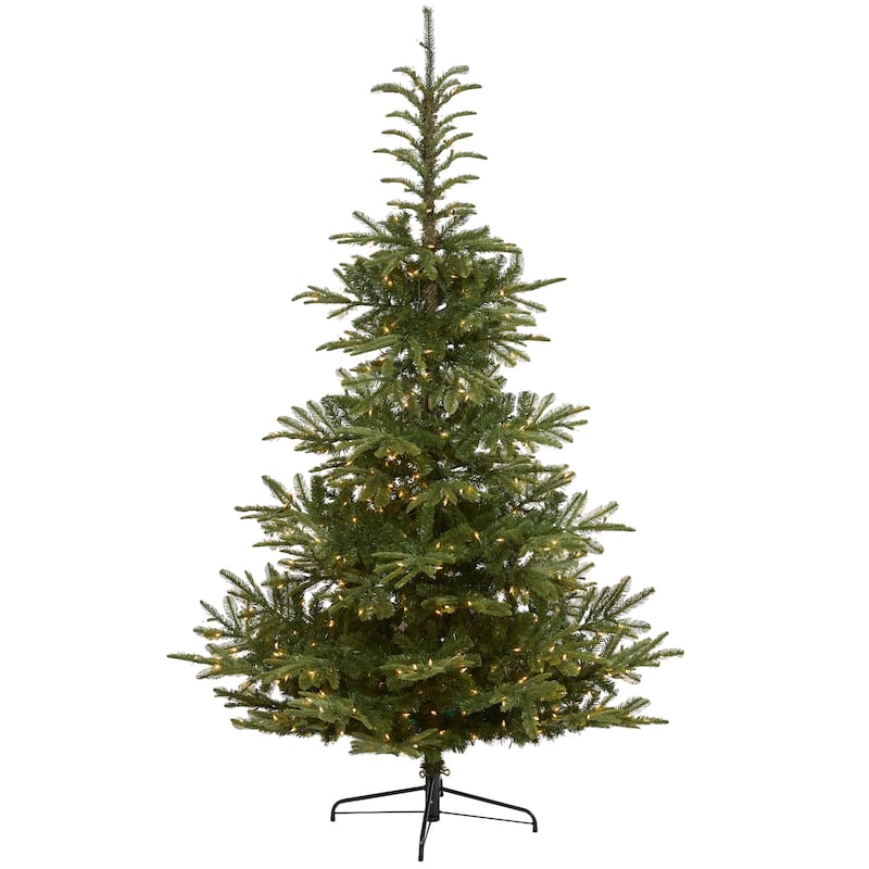7.5ft. Layered Spruce Artificial Christmas Tree with 550 Clear LED Lights & 1325 Branches - Stunning Holiday X-Mas Display