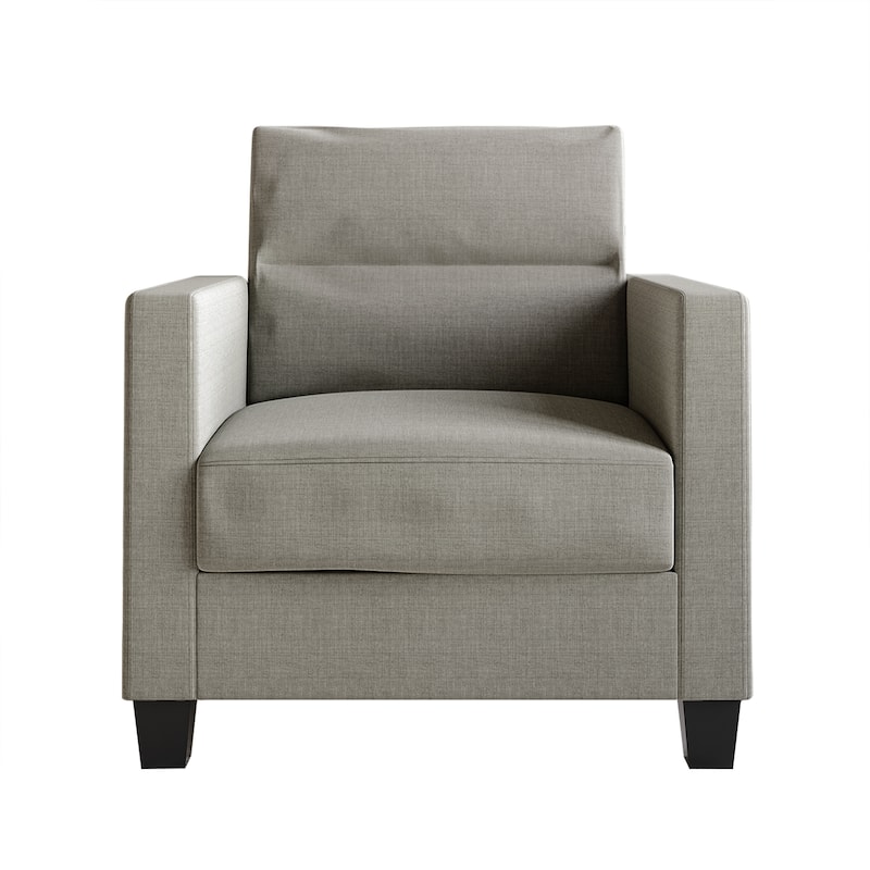 CraftPorch Clean and Minimalist Linen Upholstered Arm Chair - Grey