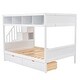 preview thumbnail 33 of 40, Twin Over Full Bunk Bed with Storage Shelves, Staircase, and Drawers, Space-Saving Design
