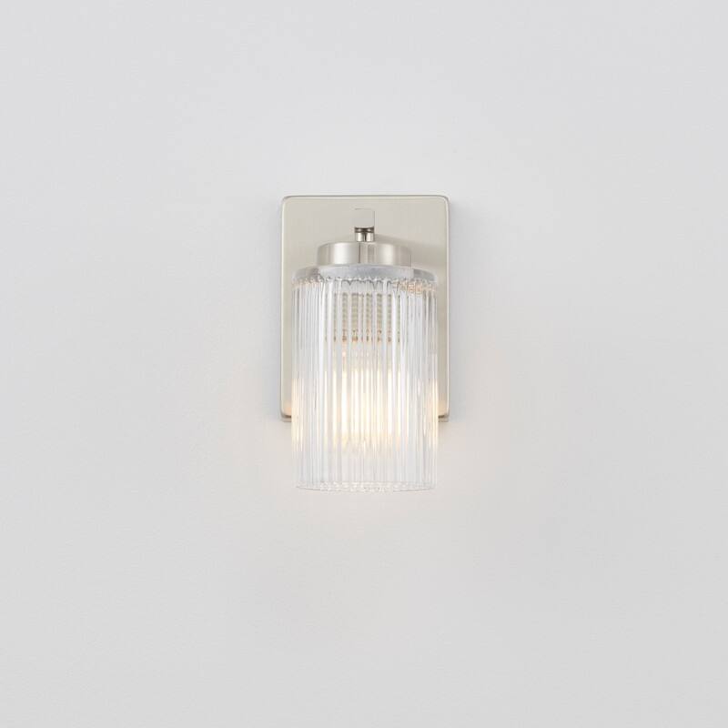 KAWOTI 8.6"H Contemporary Bathroom Vanity Light with Flutted Glass