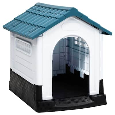 vidaXL Dog House Garden Dog Kennel Small Pet Cage Puppy Shelter Polypropylene - 22.4" x 26.8" x 26"
