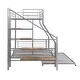 preview thumbnail 28 of 28, Twin over Full Size Metal Bunk Bed with Trundle