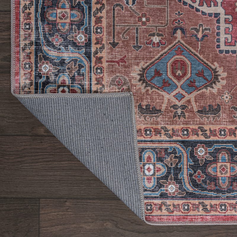 JONATHAN Y Kemer Ogee Medallion Machine Washable Area Rug
