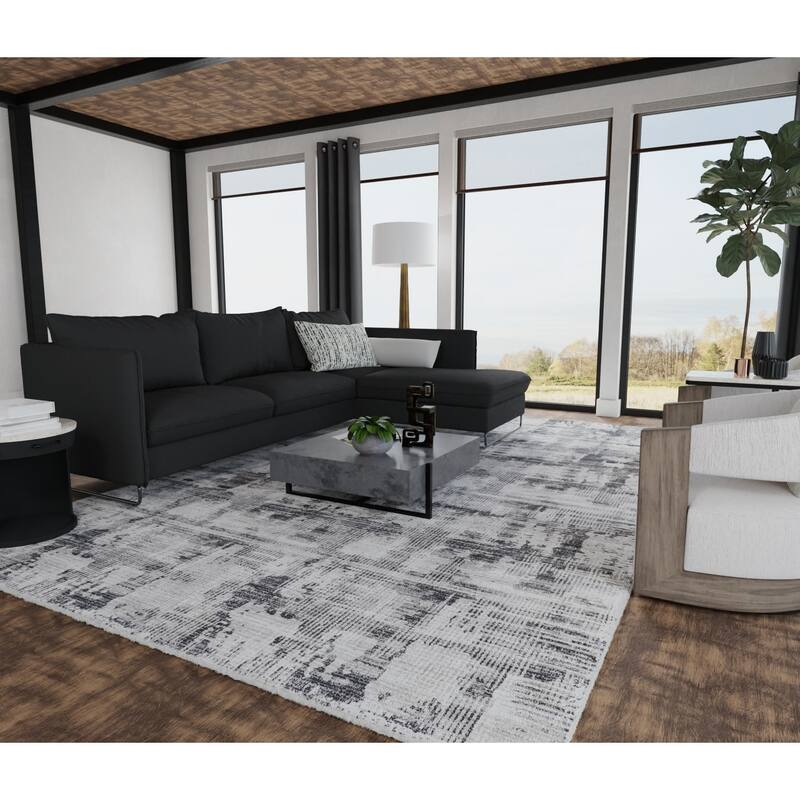 Grand Bazaar Maxin Machine Made Abstract Modern Area Rug