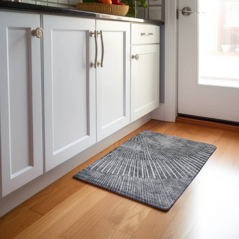 Premium Washable Super Soft Modern Starburst Mayfield Rug - Gray - 1' 8" x 2' 6" - Rectangle