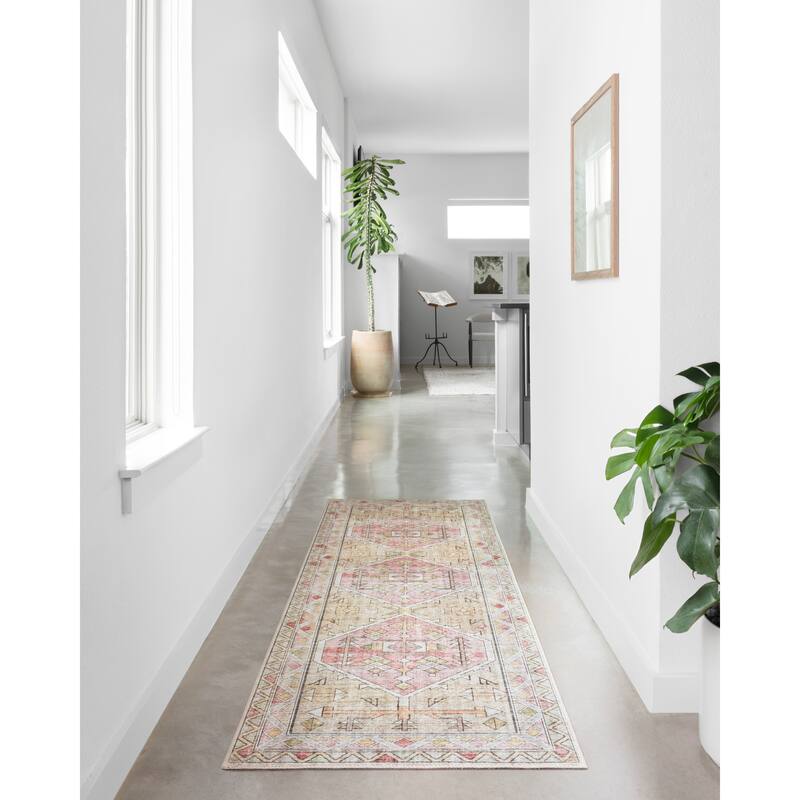 Alexander Home Leanne Aztec Distressed Printed Area Rug - 2'6" x 7'6" - Runner/Rectangle