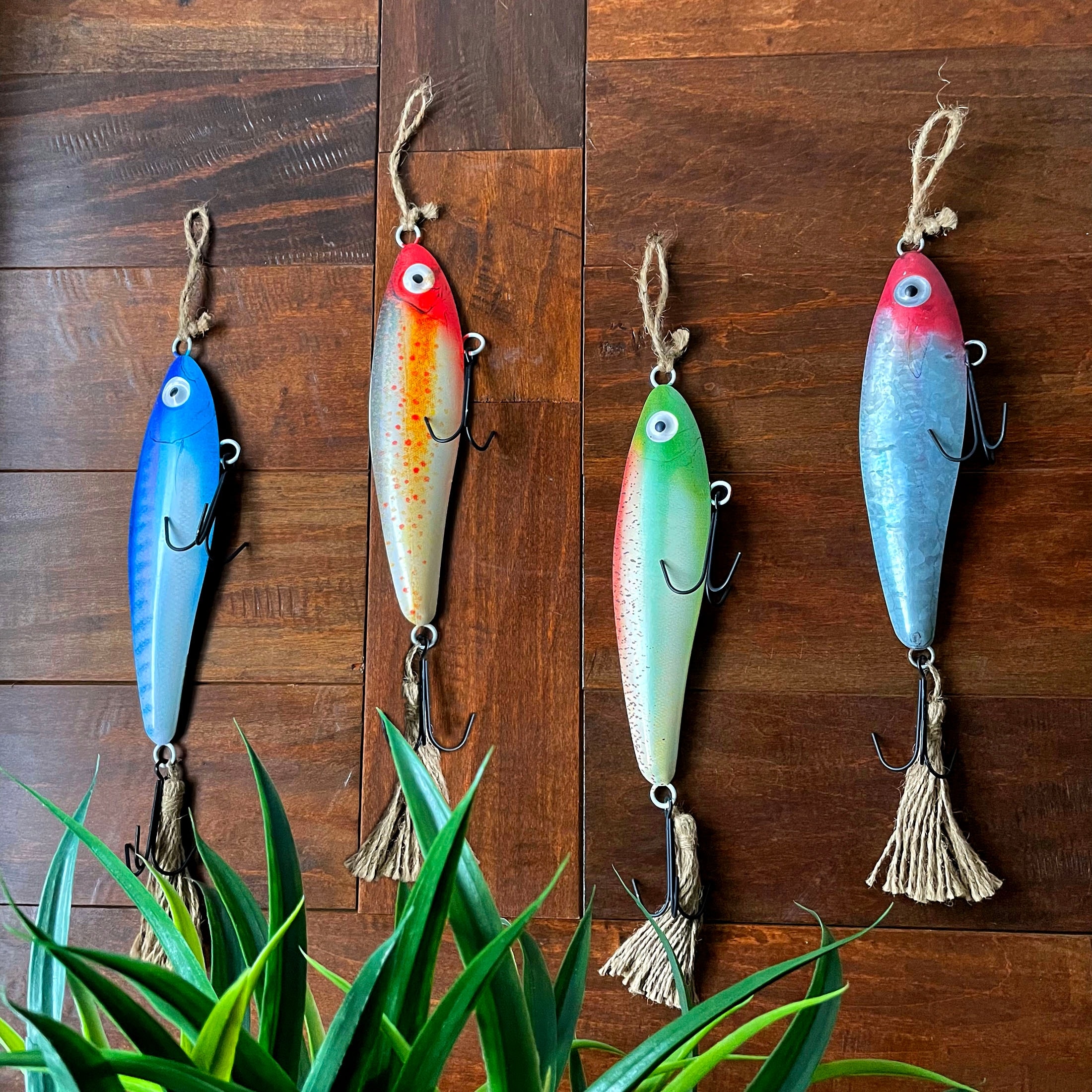 collectible fishing lures Vintage Folk Art and Tackle by Jeff Kieny and yellow Six vintage fishing lures in
