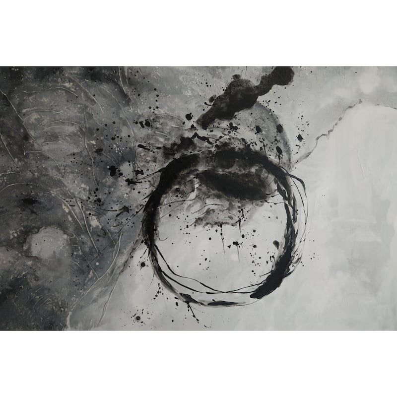 Grey Monochrome Momentum Hand Painted Abstract Canvas Wall Art 47"x31"