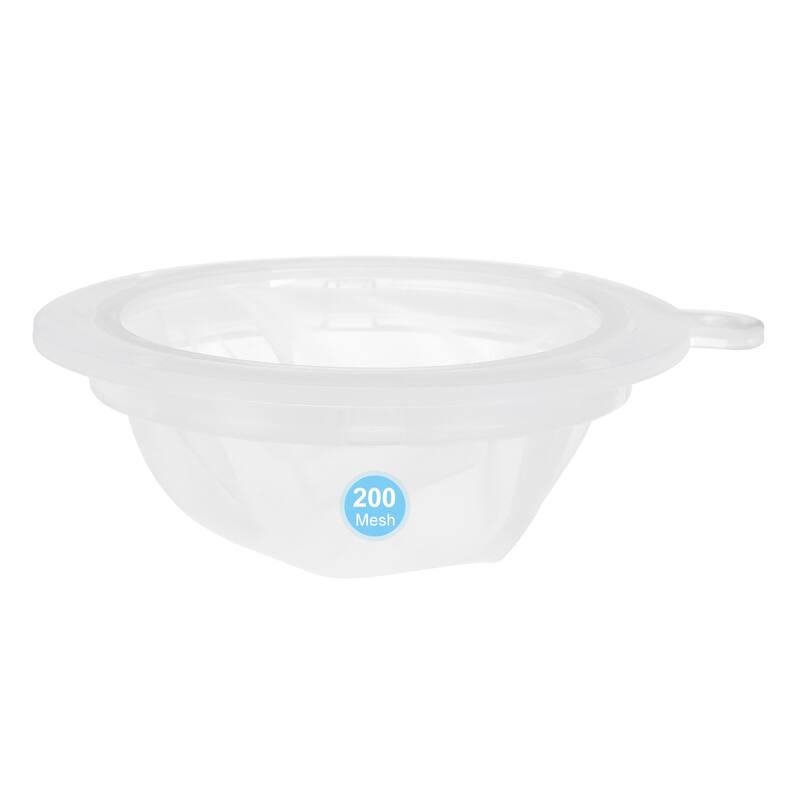 200 Mesh Food Filter Strainer, 5.1in Nylon Fine Mesh Sieve Drainer - White