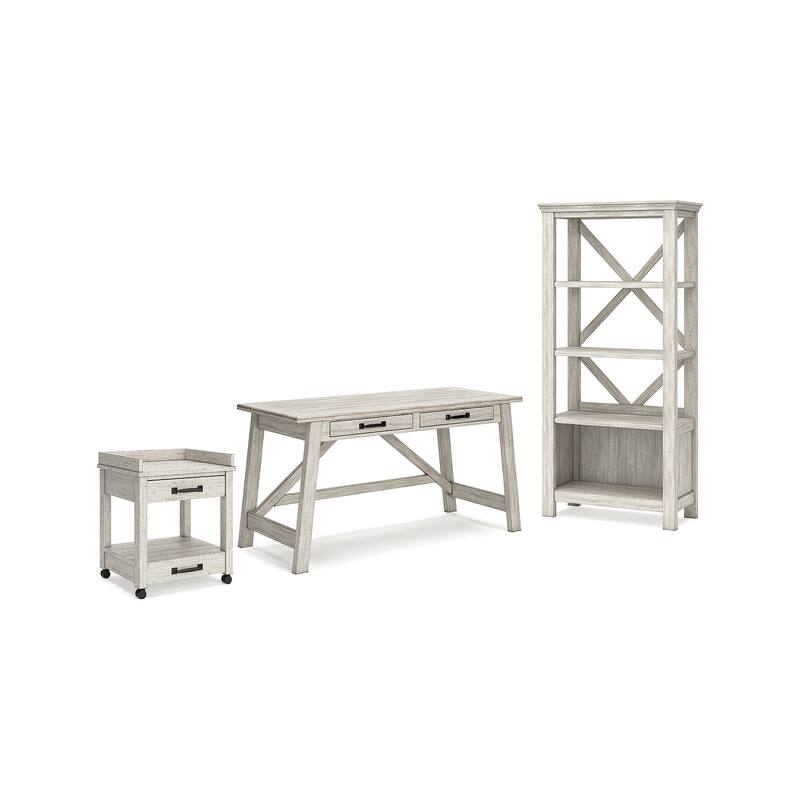 Signature Design by Ashley Carynhurst White Home Office Desk and Storage