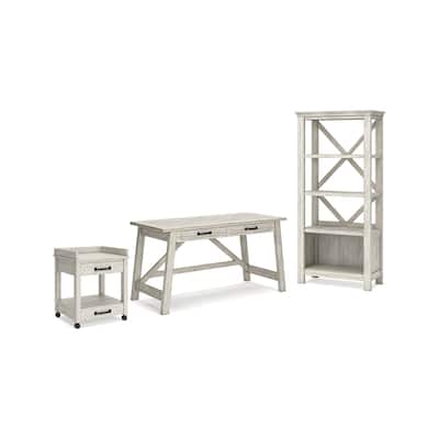Signature Design by Ashley Carynhurst White Home Office Desk and Storage