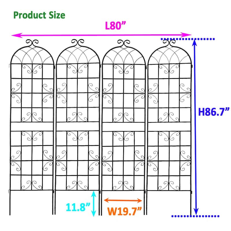 86.7'' x 19.7'' Garden Trellis for Garden Plants
