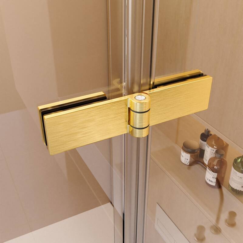 34"W x 58"H Frameless Folding Pivot Tub Door
