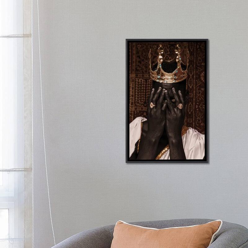 iCanvas "Black King" by Harry Odunze Framed