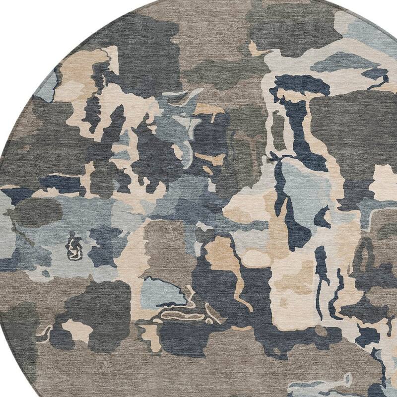 HomeRoots Abstract Transitional Rectangle Outdoor Rug