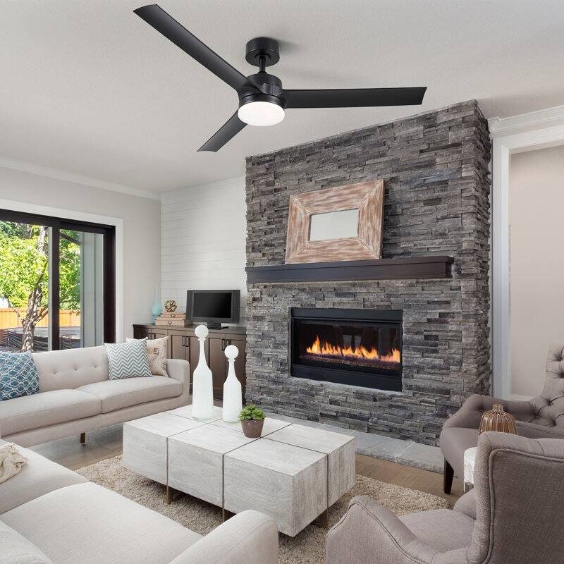 CO-Z 52" 3-Blade Reversible DC Ceiling Fan with LED Light and Remote Control