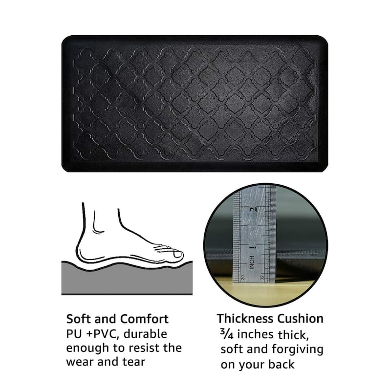 Premium Anti-Fatigue Comfort Mat, Thick, Non-Slip & All-Purpose Comfort - for Kitchen, Office Standing Desk