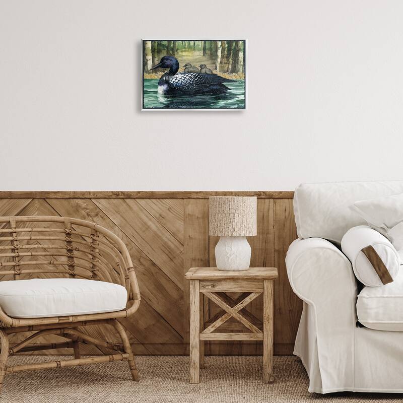 Stupell Loon Family on Lake Wall Plaque Art Design By Paul Brent