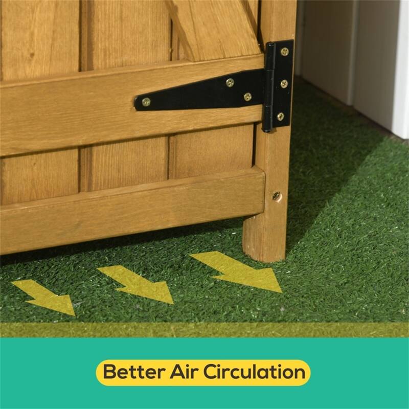 Outdoor Garden Storage Shed with Fir Wood, Double Lock Doors - 55" L x 19.75" D x 63.75" H