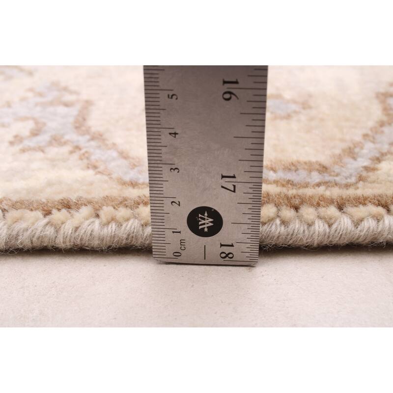 ECARPETGALLERY Hand-knotted Royal Oushak Light Khaki Wool Rug - 2'6 x 13'7