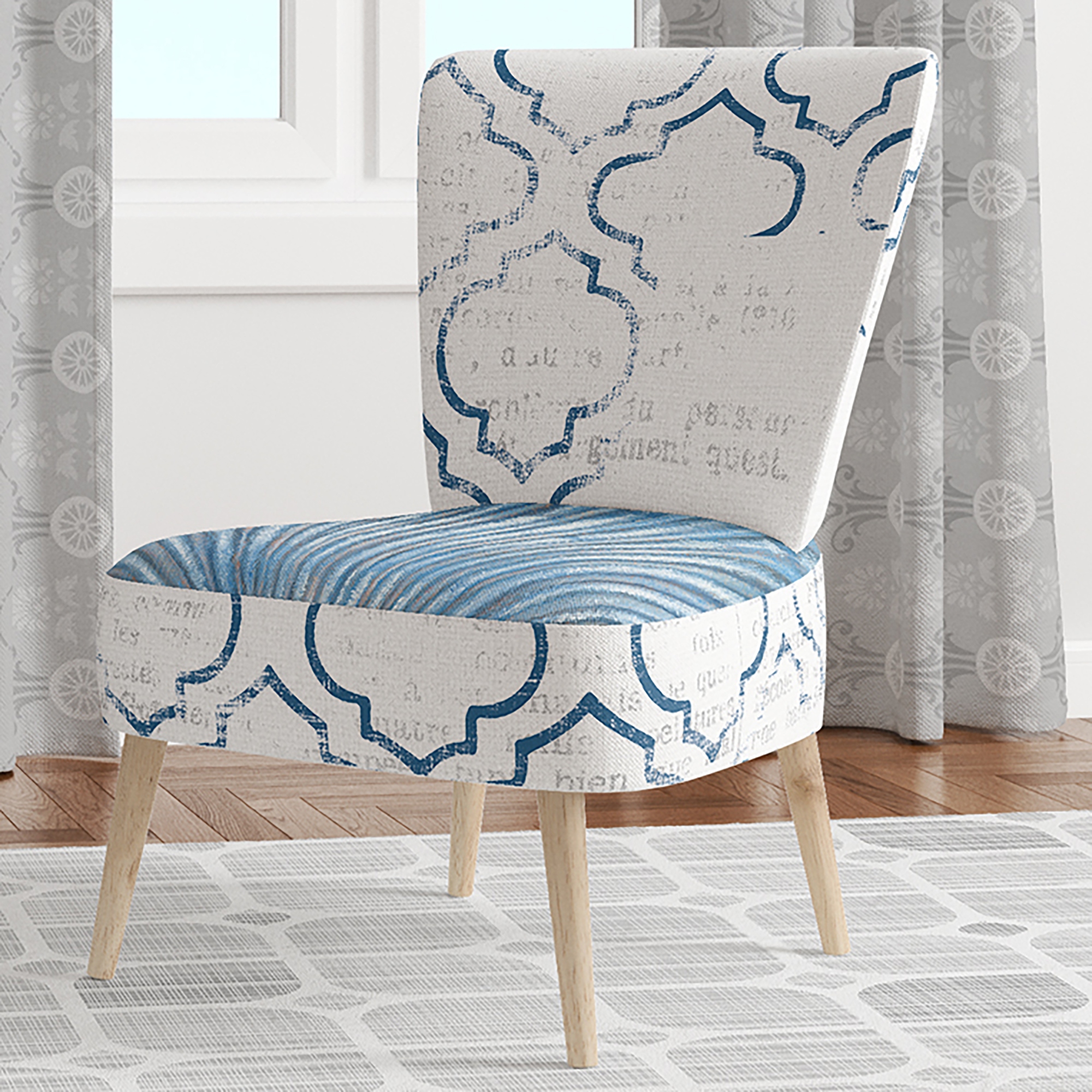 Navy blue scallop best sale chair