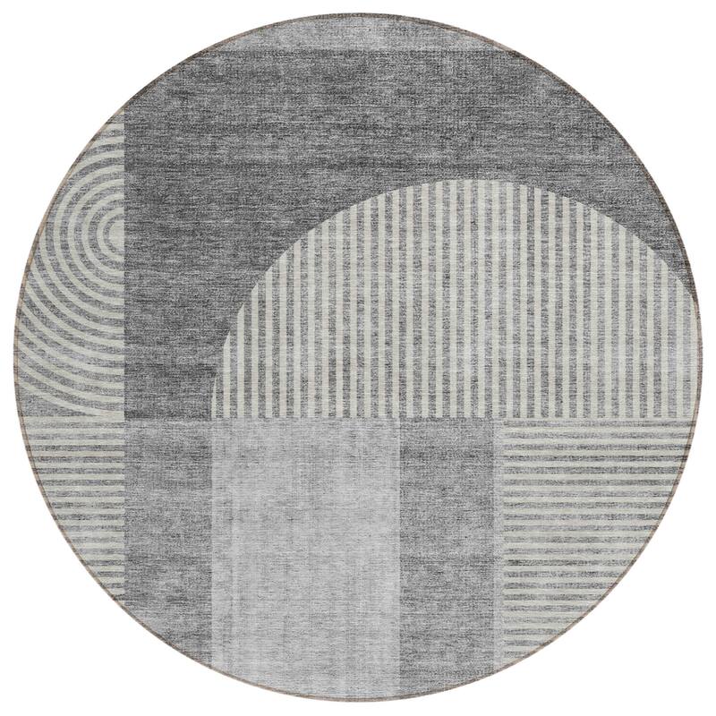 HomeRoots Geometric Transitional Rectangle Outdoor Rug
