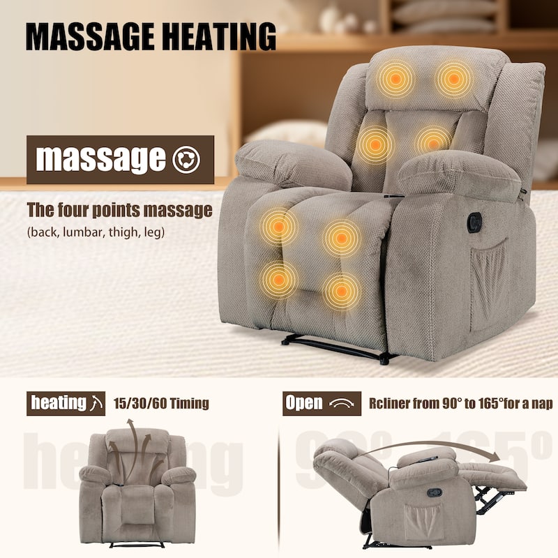 Super Comfortable Standard Size Heating and Massage Recliner Chair