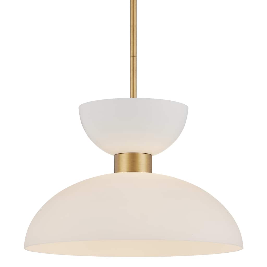 Currey & Company Zevio White Pendant - 14"h x 15.75"dia