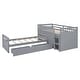 preview thumbnail 19 of 26, L-shaped Space-Saving Twin Loft and Twin Platform Bed with 7 Drawers and Full Guardrails