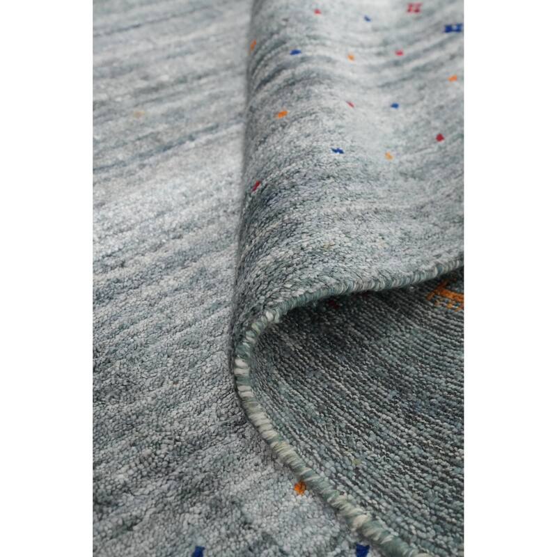 Hand Knotted Oriental Viscose Silk Carpet Tribal Animal Pictorial Greys & Charcoal Gabbeh Area Rug - 11' 9'' X 8' 7''
