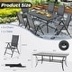 preview thumbnail 54 of 92, Versatile Outdoor Dining Sets w Swivel/Folding Chairs & Steel Slat Table and HDPE Dining Table Set for Gardens, Patios
