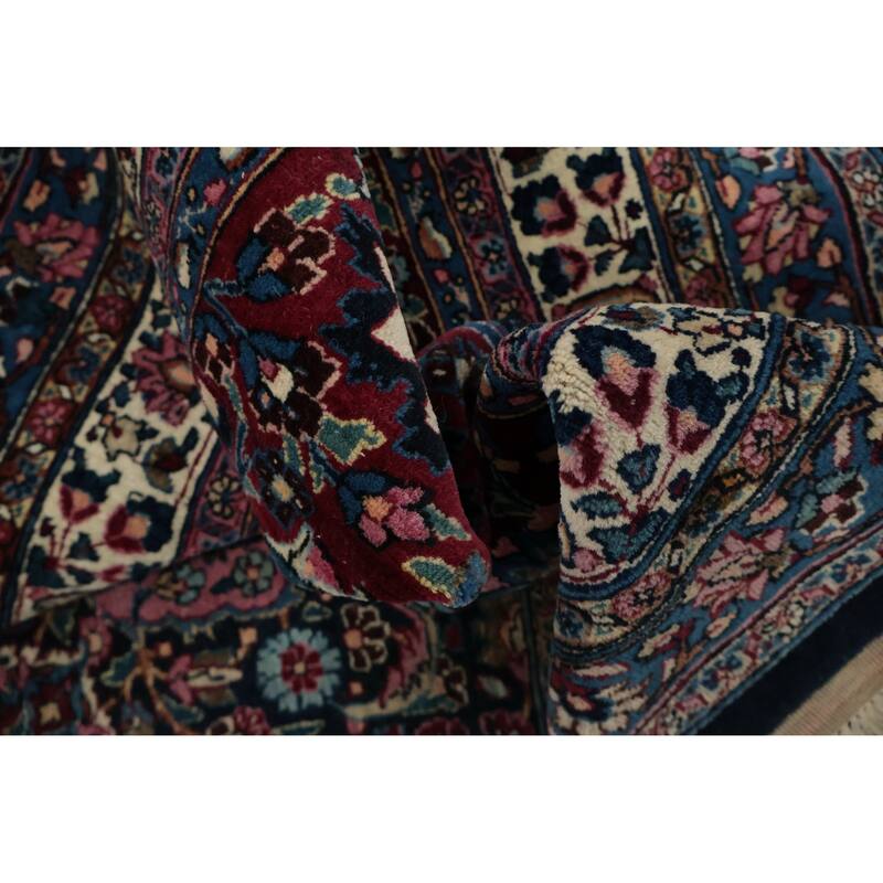 Hand Knotted Oriental 100% Wool Carpet Traditional Floral Red Mashad Area Rug - 15' 6'' X 11' 6''