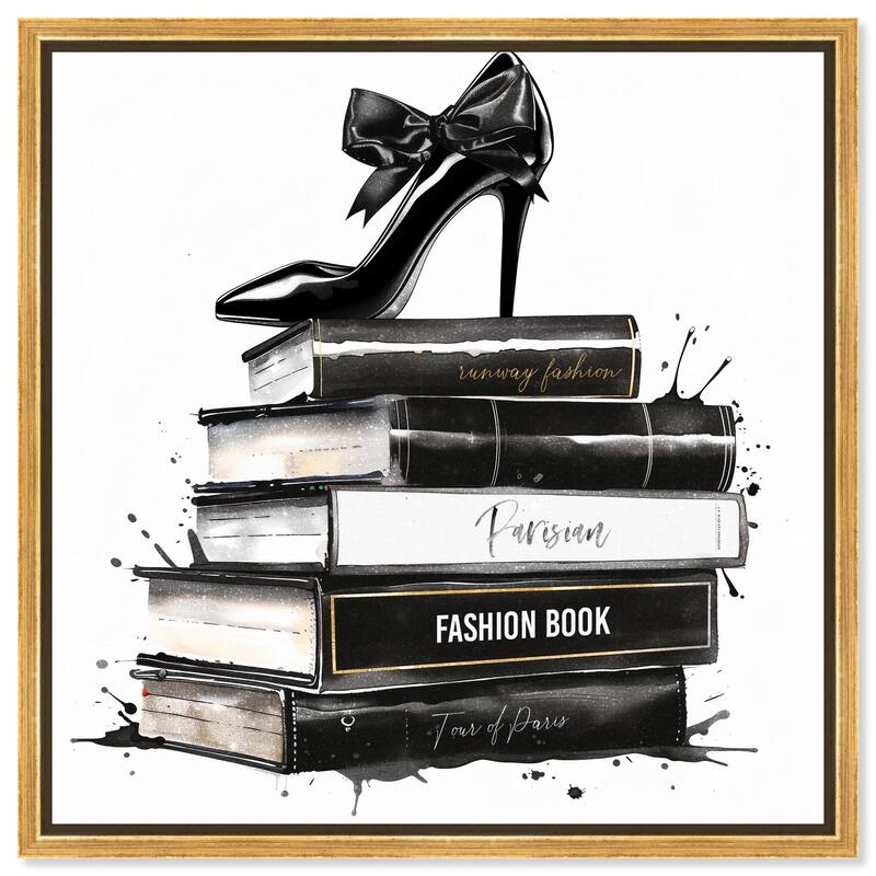 Classic Book Stack Canvas by Art Remedy - Gold - 20" x 20"